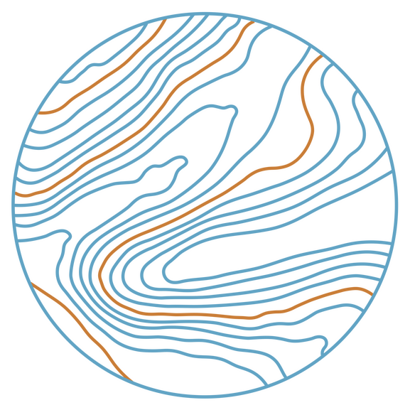 logo van buiten beter met witte en oranje hoogtelijnen